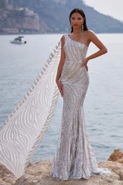 Laurine - Silver 16 Laurine - Silver -Luxury Evening Wear Store 110 60b749d4 83a0 4b47 933e c4742fbfe4c8