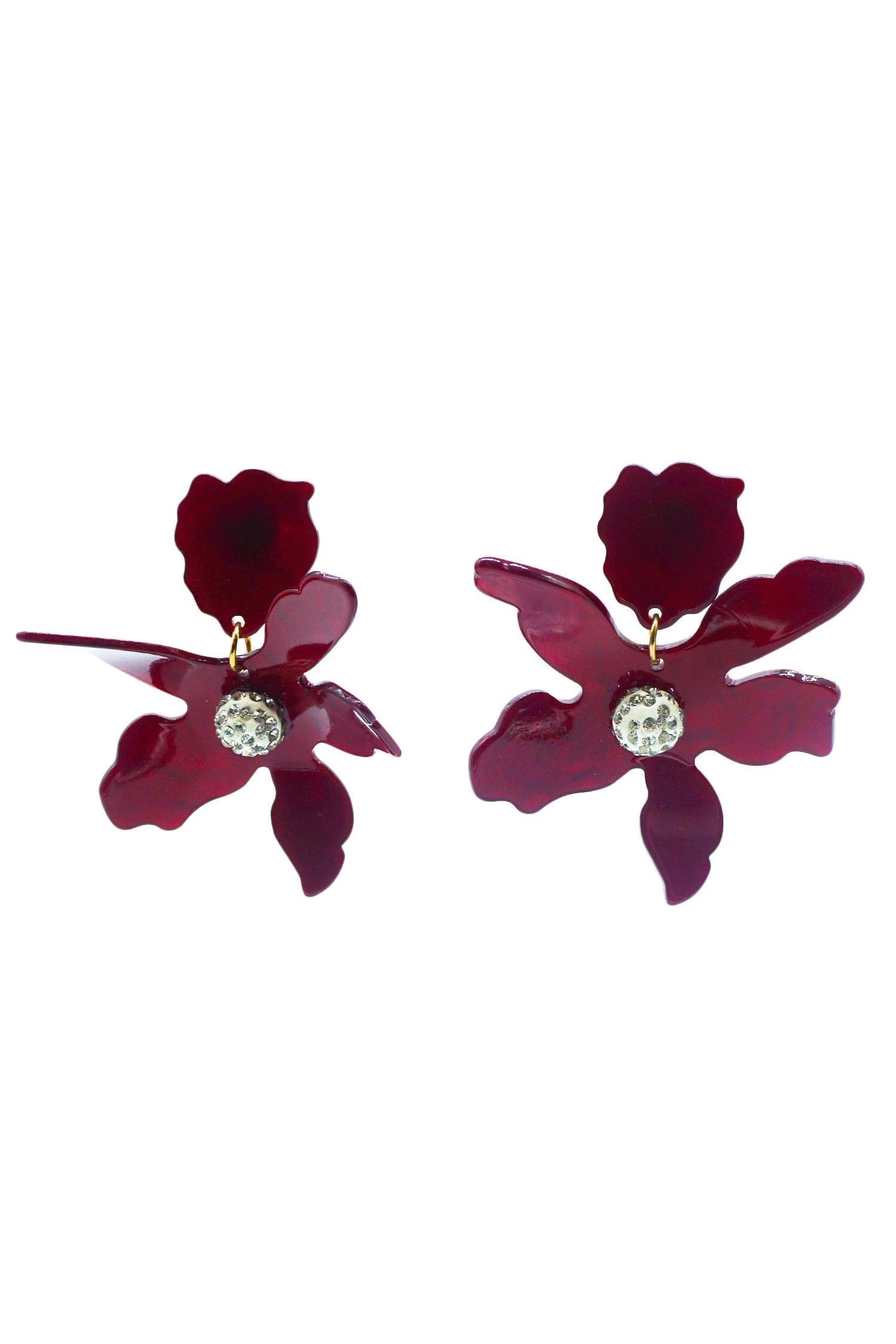 Luna Burgundy Flower Earrings 1 Luna Burgundy Flower Earrings