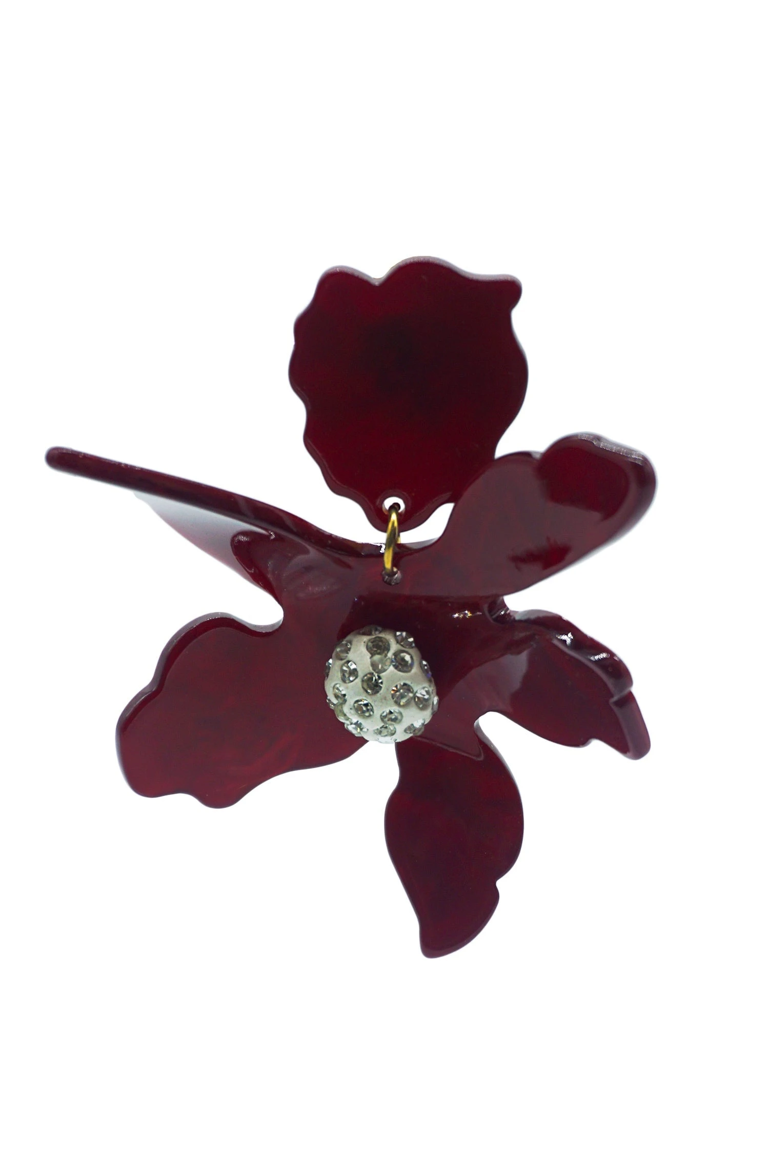 Luna Burgundy Flower Earrings 2 Luna Burgundy Flower Earrings - Image 2
