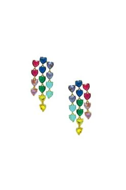 Adena Multicoloured Trio Heart Earrings -Luxury Evening Wear Store 112 abbb200c 1ce4 422a b842 789ddc8c0e67