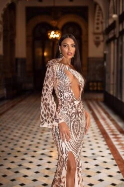 Iza Sequin Gown - Rose Gold 9 Iza Sequin Gown - Rose Gold -Luxury Evening Wear Store 113 a6eb0900 346d 4b57 bbfb ee906debb426