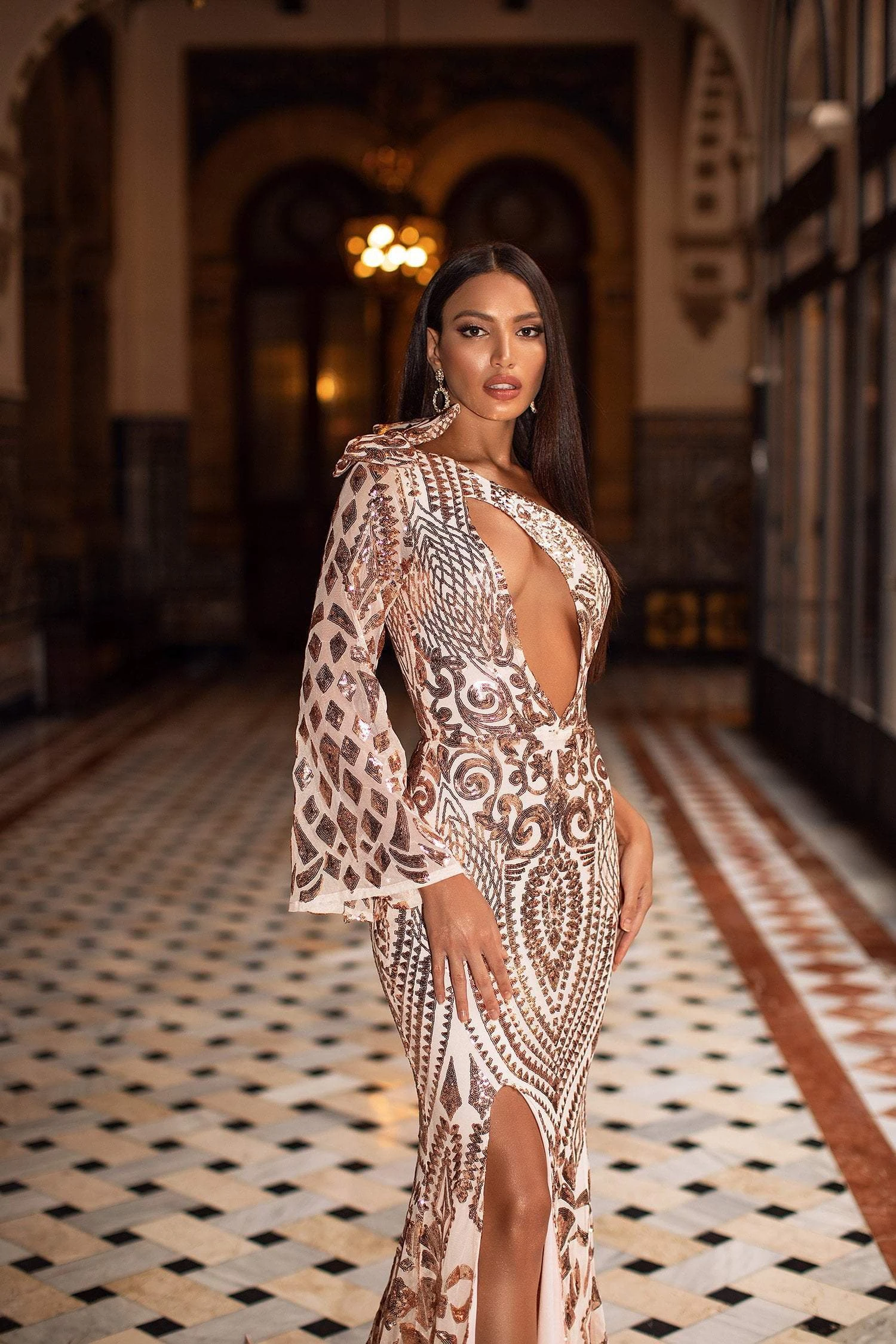 Iza Sequin Gown - Rose Gold 5 Iza Sequin Gown - Rose Gold - Image 5