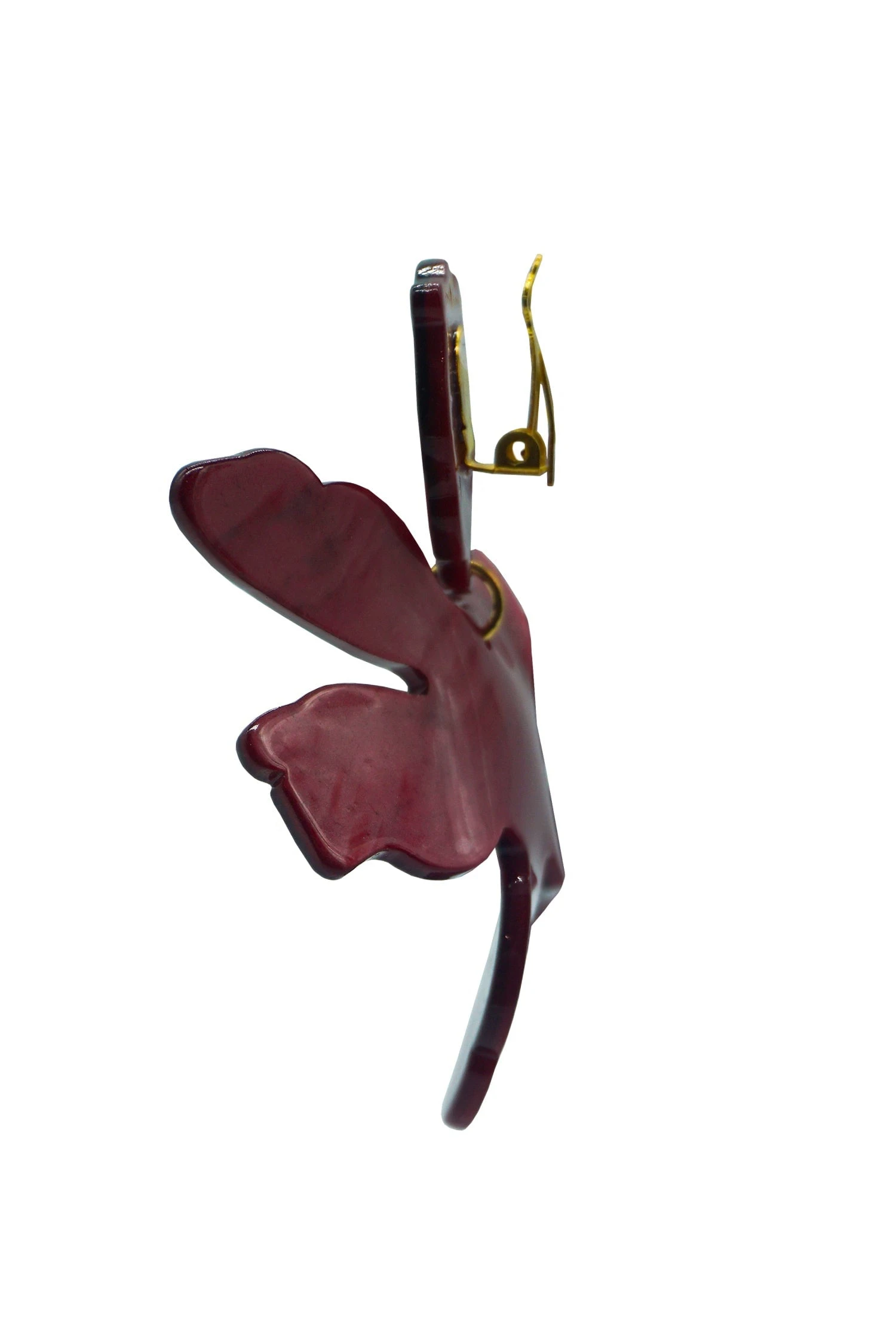 Luna Burgundy Flower Earrings 3 Luna Burgundy Flower Earrings - Image 3