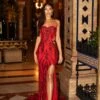 Levina Sequin Gown - Red