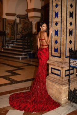 Levina Sequin Gown - Red -Luxury Evening Wear Store 126 549ae96f ac32 4e42 ae17 3cd2b84e09cf