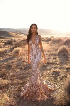 Ariya Sequin Gown - Rose Gold 6 Ariya Sequin Gown - Rose Gold -Luxury Evening Wear Store 16 15c7ba1b 5db7 4e44 9b4a 0e8f3d794761