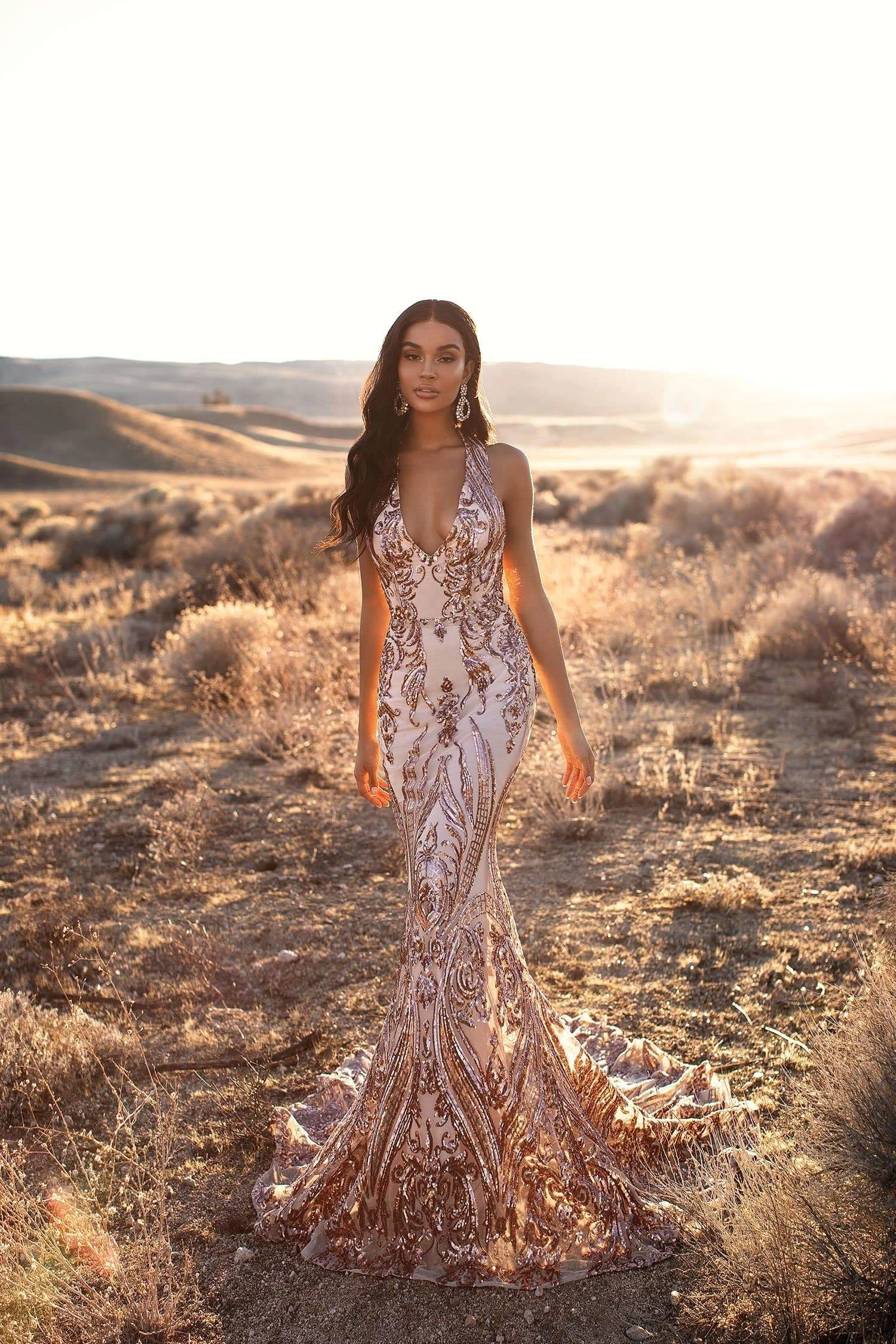 Ariya Sequin Gown - Rose Gold 3 Ariya Sequin Gown - Rose Gold - Image 3