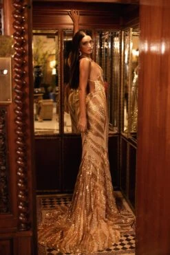 Luciya Sequin Gown - Gold -Luxury Evening Wear Store 172 05755317 fecb 4d6b afe5 75c01f16727b