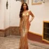 Madena Sequin Gown - Gold