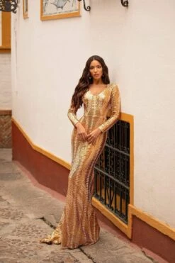 Madena Sequin Gown - Gold -Luxury Evening Wear Store 219 10434e94 43dd 4f54 a030 47ca36e5e081