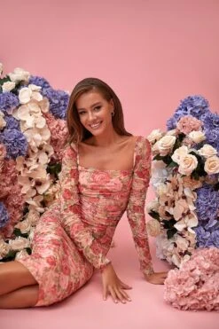 Shailee Long Sleeve Midi Dress -Luxury Evening Wear Store 223 fc0eb418 15ff 4fb9 971e 17b75756ff35