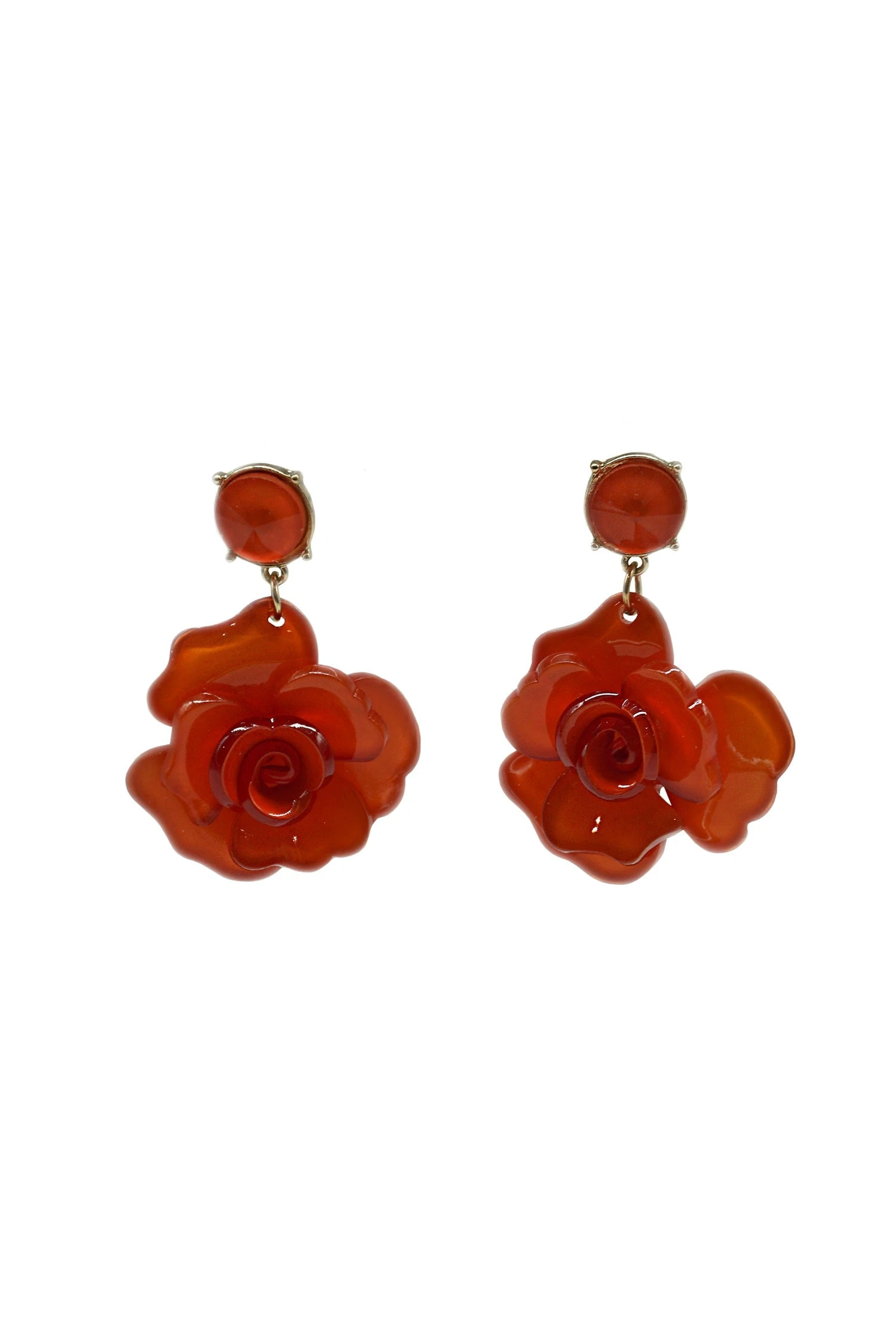 Camilla Orange Acrylic Flower Earrings 1 Camilla Orange Acrylic Flower Earrings