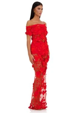 Florentina Floral 3D Red Roses Dress Dress -Luxury Evening Wear Store 23 60df7b64 bcd9 42e4 a195 35ca2df822c6