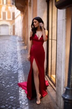 Lorenza - Wine Red -Luxury Evening Wear Store 250