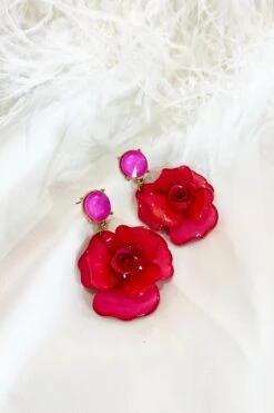 Camilla Pink Acrylic Flower Earrings -Luxury Evening Wear Store 26 20244154 19e5 4147 aec7 4997a75f26ff