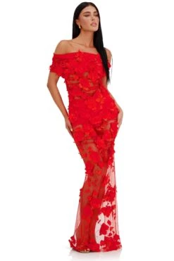 Florentina Floral 3D Red Roses Dress Dress -Luxury Evening Wear Store 27 e6dd25d2 7901 46be 81ac 002932c4b026