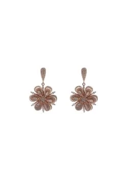Edaline Rose Gold Flower Earrings