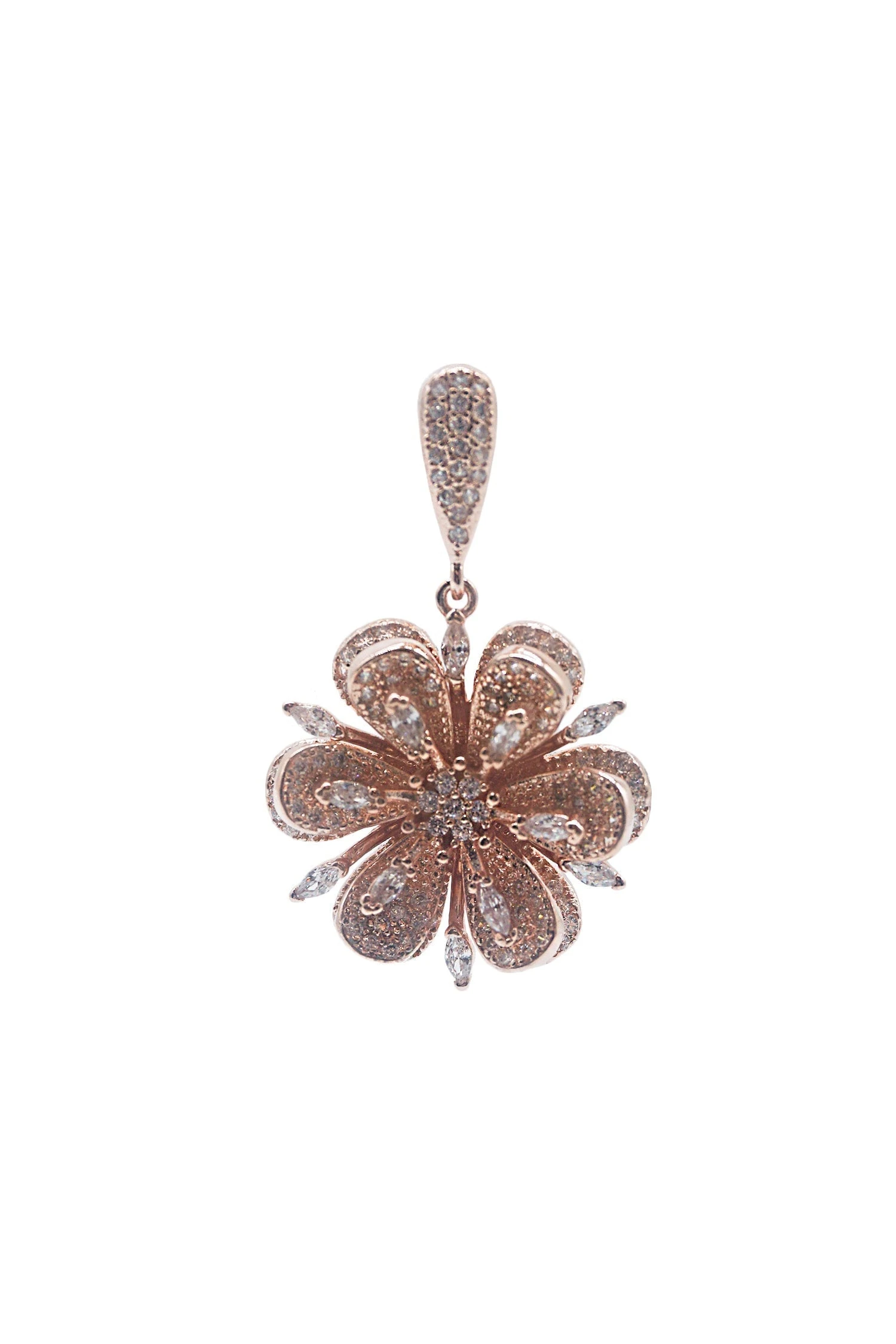 Edaline Rose Gold Flower Earrings 2 Edaline Rose Gold Flower Earrings - Image 2