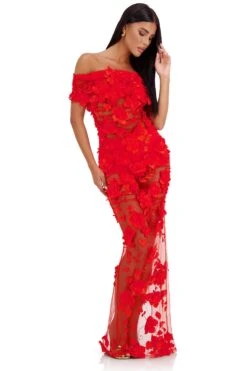 Florentina Floral 3D Red Roses Dress Dress -Luxury Evening Wear Store 28 41d45137 2f3b 46f1 ba6f 2198a3333fcb