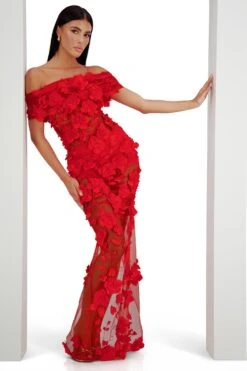 Florentina Floral 3D Red Roses Dress Dress -Luxury Evening Wear Store 29 e86ea6b9 6254 4397 849c 99317baac6b4