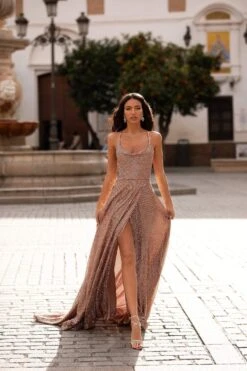 Prisilla Sequin Gown - Rose Gold 9 Prisilla Sequin Gown - Rose Gold -Luxury Evening Wear Store 300 52a590ff 3023 4112 b9e7 27e342e2a9ed