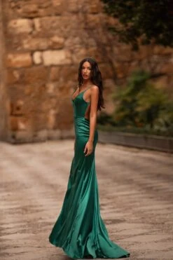 Felicita Satin Gown - Emerald -Luxury Evening Wear Store 329 cded2d8e 91ac 46b8 984e 83ded3886878