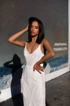 Janice Sequins Gown - White 5 Janice Sequins Gown - White -Luxury Evening Wear Store 41 2c64ef38 bc16 4283 9227 cd105f7f5217