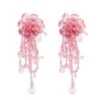 Helene Pink Flower Drop Earrings