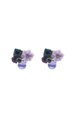 Adah Purple Flower Earrings