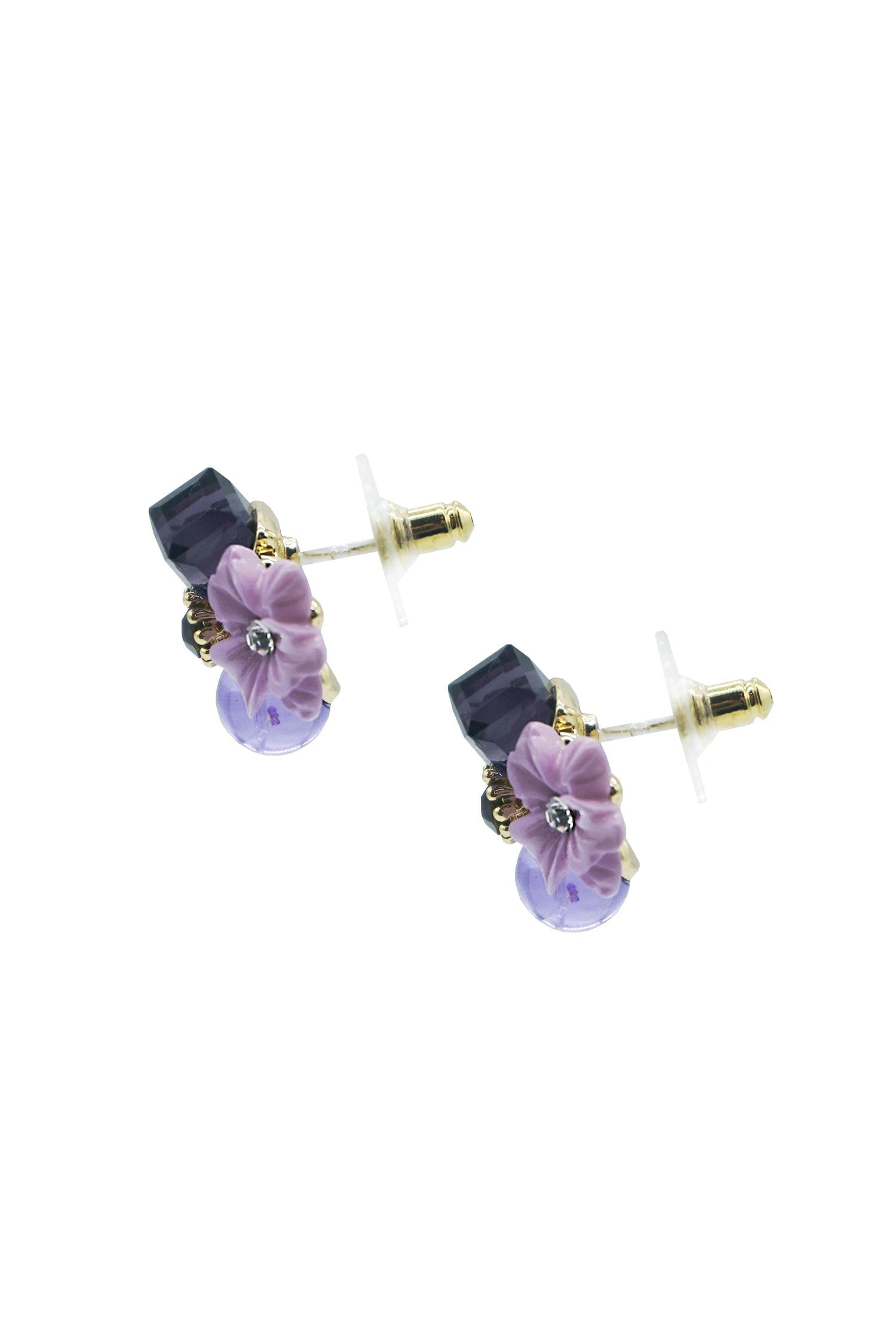 Adah Purple Flower Earrings 2 Adah Purple Flower Earrings - Image 2