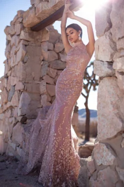 Tyra Glitter Cape Gown - Rose Gold 9 Tyra Glitter Cape Gown - Rose Gold -Luxury Evening Wear Store 48 0b4f93d4 26df 4241 8271 19004058afa0