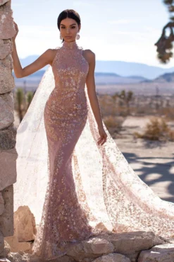 Tyra Glitter Cape Gown - Rose Gold 10 Tyra Glitter Cape Gown - Rose Gold -Luxury Evening Wear Store 50 c63b74bd d98f 4660 95c9 a23a6da5684c