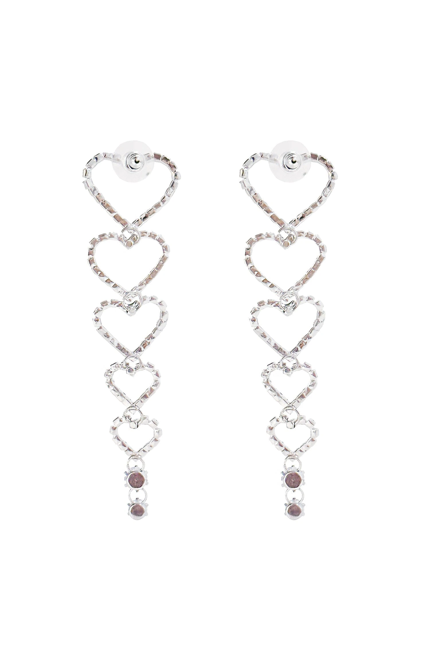 Paula Silver Heart Earrings 2 Paula Silver Heart Earrings - Image 2