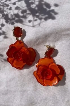 Camilla Orange Acrylic Flower Earrings 10 Camilla Orange Acrylic Flower Earrings -Luxury Evening Wear Store 7 c84cae5c 5563 4901 b69b 749c481514d6