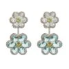 Faretti Blue Flower Drop Earrings