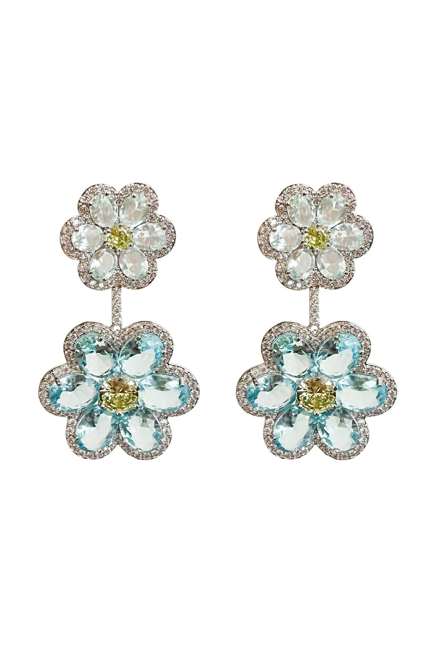 Faretti Blue Flower Drop Earrings 1 Faretti Blue Flower Drop Earrings