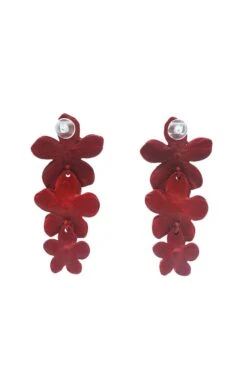 Carola Burgundy Flower Earrings -Luxury Evening Wear Store 88 dcddf64f 22d2 4751 a347 bd6a29ad8d84