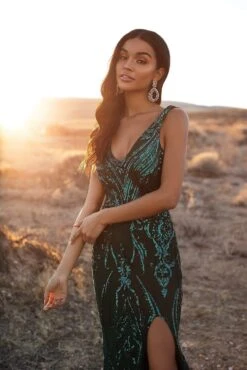 Danica Sequin Gown - Emerald 6 Danica Sequin Gown - Emerald -Luxury Evening Wear Store 8 bae0dfc0 5e9e 4fbb 996f 5ebf80ed586a