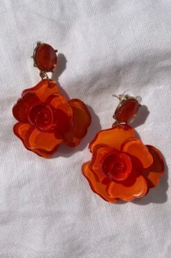 Camilla Orange Acrylic Flower Earrings 11 Camilla Orange Acrylic Flower Earrings -Luxury Evening Wear Store 8 e42eb7f4 400c 40b8 8e81 2e1c6c8d2198