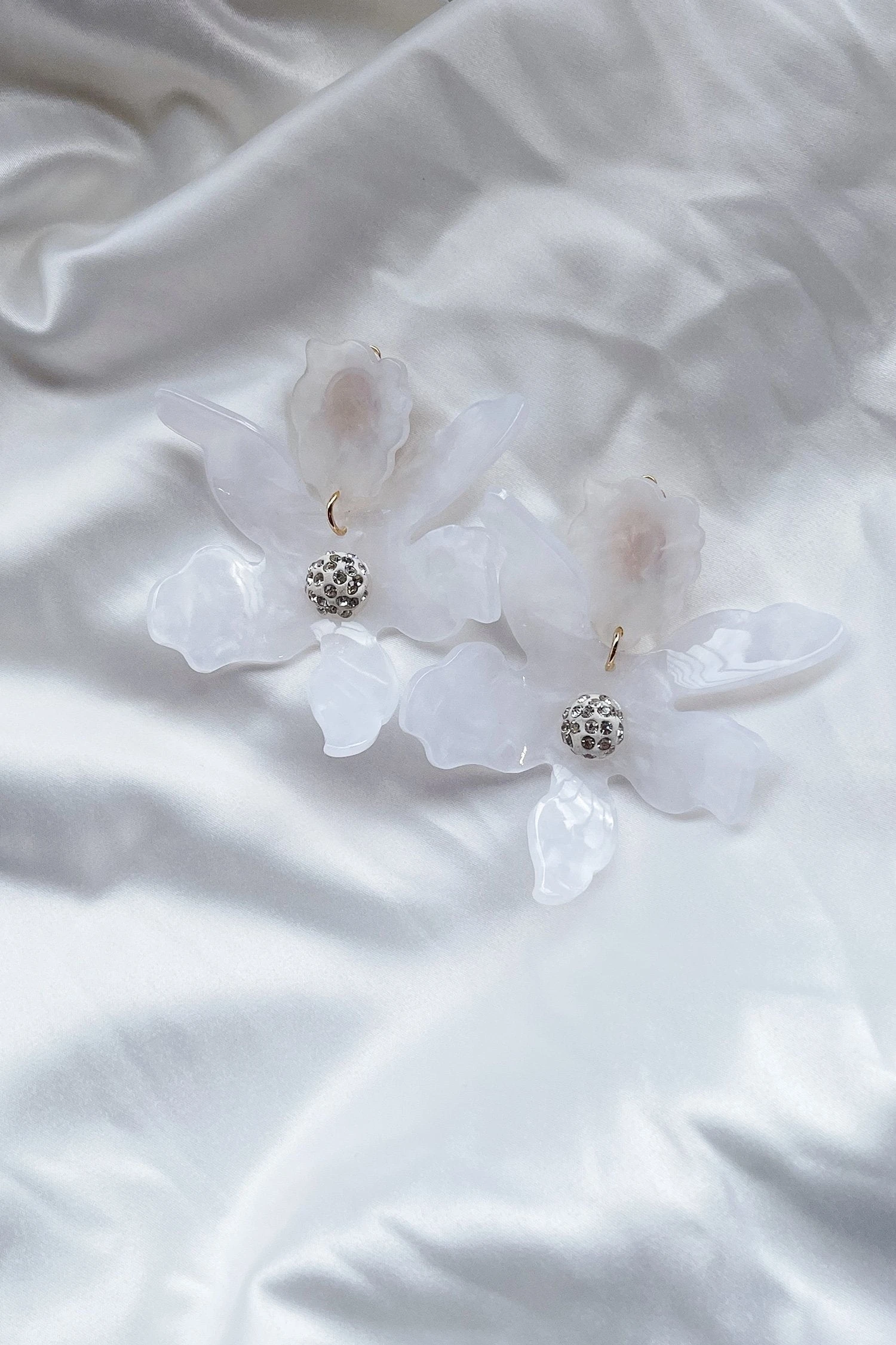 Adella White Flower Earrings 5 Adella White Flower Earrings - Image 5
