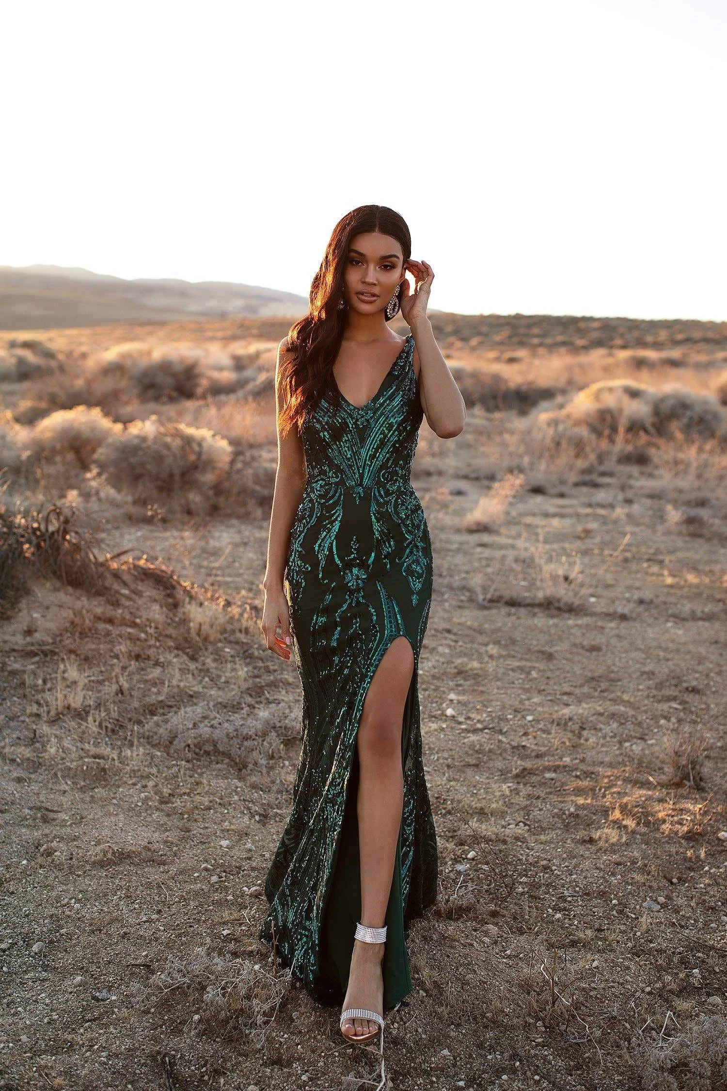 Danica Sequin Gown - Emerald 1 Danica Sequin Gown - Emerald