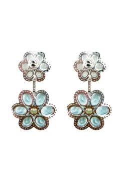 Faretti Blue Flower Drop Earrings 5 Faretti Blue Flower Drop Earrings -Luxury Evening Wear Store 9 9c855965 2d20 419e 8c36 eac0546a634c