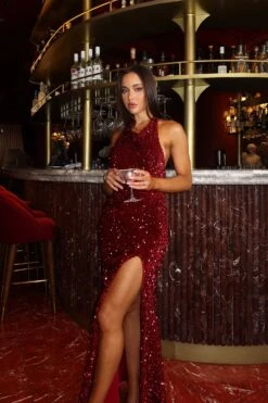 Jenny - Burgundy -Luxury Evening Wear Store ADORIA 26