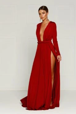 Sahara - Wine Red -Luxury Evening Wear Store H6A0639