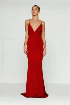 Selina - Wine Red -Luxury Evening Wear Store H6A5966 1