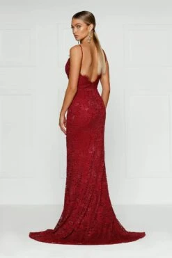 Layali - Burgundy 9 Layali - Burgundy -Luxury Evening Wear Store H6A6006 1