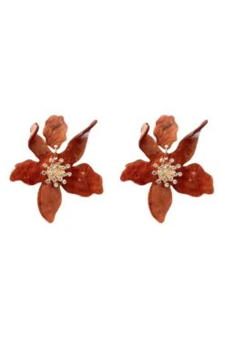 Briella Brown Flower Earrings -Luxury Evening Wear Store earrings183 76e1a6a5 fe63 4a4c 9f75 c546c36dca0d