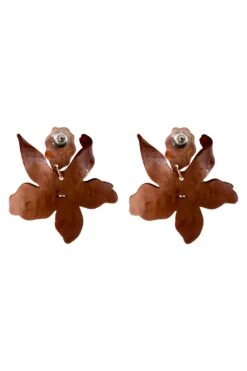 Briella Brown Flower Earrings -Luxury Evening Wear Store earrings185 0d8359f1 7b90 4bb2 891f 613366146245