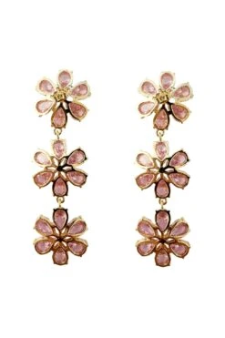 Ashleigh Pink Flower Earrings -Luxury Evening Wear Store earrings197
