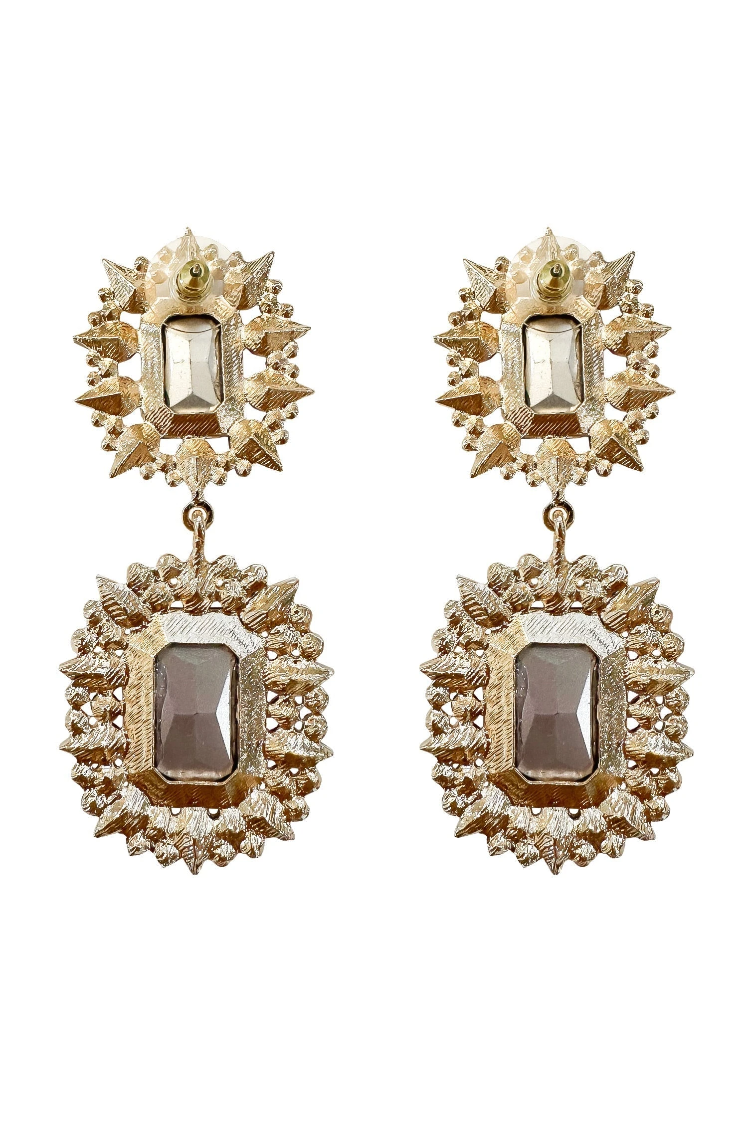 Katerina Fuchsia Diamante Earrings 2 Katerina Fuchsia Diamante Earrings - Image 2